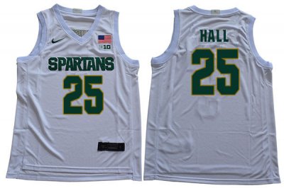 Men Michigan State Spartans NCAA #25 Malik Hall White Authentic Nike Stitched College Basketball Jersey DK32B11PH